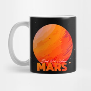 Mars Planet Logo, Space Cosmos Solar System Art Mug